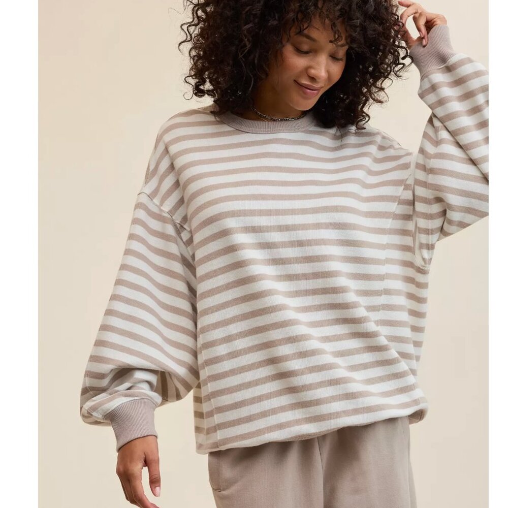 Aerie Très Chic Sweatshirt Stone Harbor XL
